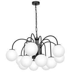 ჭაღი Luminex 12 Cambridge ლითონი შავი შუშა თეთრი 3196
