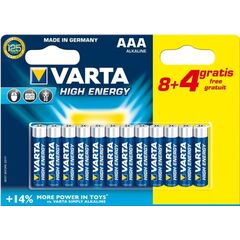 Battery VARTA Alkaline High Energy 8+4 AAA 1.5 V 12 pcs
