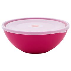 Миска с крышкой Aleana 2л тёмно-розовая/прозрачная