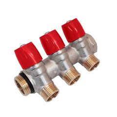 Manifold with valve Carlo Poletti 3-Red