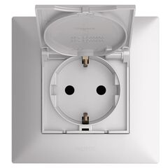 Socket no frame with grouding,with protection strokes,white LEGRAND