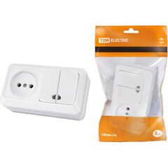 Switch with socket TDM 10 A 220 V