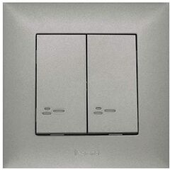 Swicth without frame LEGRAND silver 2 keys with backlight