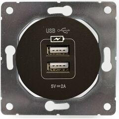 USB розетка DPM Soul SEU1028B 2 местная черная