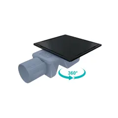 Shower drain Valtemo Inox-s Trendy Black VFD-744315 10X10 cm
