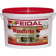 საღებავი ჭერისა და კედლებისათვის Feidal Wandfarbe S Weib 10 ლ