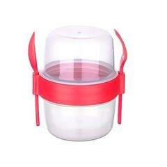 Plastic cup-container with spoon and fork TITIZ AP-9452 18281 11,9x11,2x13cm 800ml