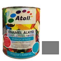 Эмаль алкидная Универсал ATOLL ПФ-115 серая 2.6 кг