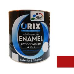 ემალი ანტიკოროზიული Atoll Orix Color 3 in 1, 2 ლ წითელი RAL 3002