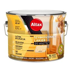Быстросохнущий лак для интерьера Altax полуматовый бесцветный 2.5 л