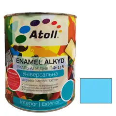 Эмаль алкидная Универсал ATOLL ПФ-115 светло-голубая 2.6 кг