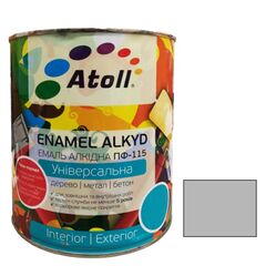 Эмаль алкидная Универсал ATOLL ПФ-115 светло-серая 2.6 кг