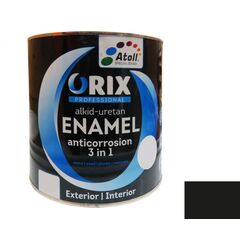 ემალი ანტიკოროზიული Atoll Orix Color 3 in 1, 0.7 ლ შავი RAL 9011