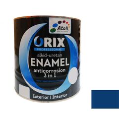 Эмаль антикоррозийная Atoll Orix Color 3 in 1, 0.7 л синяя RAL 5010