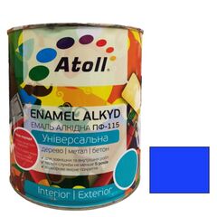 Эмаль алкидная Универсал ATOLL ПФ-115 синяя 0.8 кг