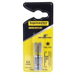 Биты Topmaster T20, T25 50 мм, 2 шт
