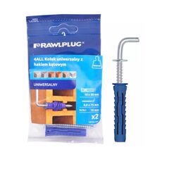 Universal dowel RawlPlug 10 x 50 mm with straight hook 2 pcs R-S3-4ALL-10K/2