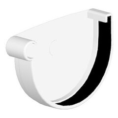 Gutter cap left RainWay 90 mm white