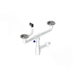 Double Bowl Kitchen Sink Siphon with Overflow Tycner 2662