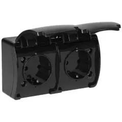 Розетка ORNO AQUATIC 2 Schuko IP44 черная