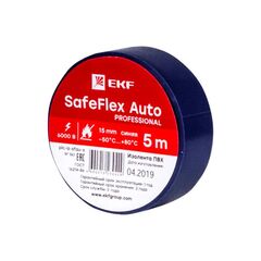 Изолента EKF SAFEFLEX AUTO ПВХ 15мм 5м синий