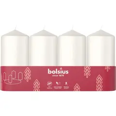 Candle Bolsius 4 pcs white 100/48 mm