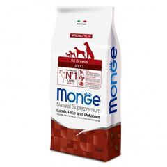 Сухой корм для взрослых собак баранина рис и картофель Monge 12 кг