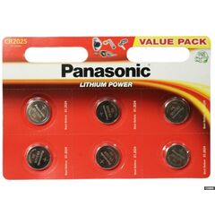 Литиевая батарейка Panasonic CR2025 3V 6шт.