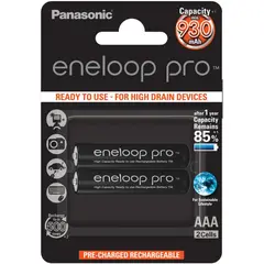 Никель-металлогидридный аккумулятор Panasonic eneloop Pro AAA 930mAh 2 шт.
