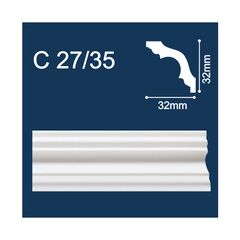 Plinth skirting board SOLID С27/35 white 2 m