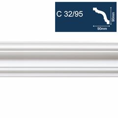Plinth skirting board SOLID C32/95 white 2 m