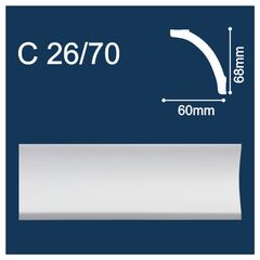 Plinth skirting board Solid С26/70 white 2 m