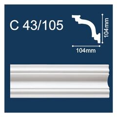 Plinth skirting board SOLID С43/105 white 2 m