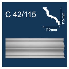 Plinth skirting board Solid С42/115 white 2 m