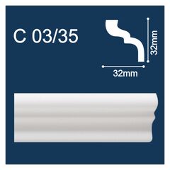 Plinth skirting board Solid С03/35 white 2 m