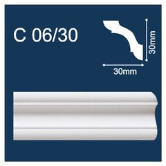 Plinth skirting board Solid С06/30 white 2 m