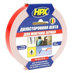 ლენტი სამონტაჟო სარკეებისთვის ორმხრივი HPX DS1905 19 მმ 5 მ თეთრი