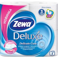 ტუალეტის ქაღალდი Zewa Deluxe თეთრი 4 ც
