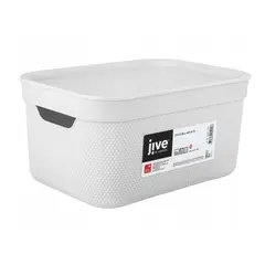 Storage basket with lid Rotho DECO 5L white