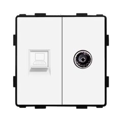 Розетка без рамки Socket Style 2 Internet CAT6 RJ45 TV белый