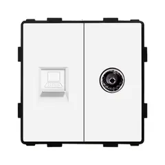 Розетка без рамки Socket Style 2 Internet CAT6 RJ45 TV белый