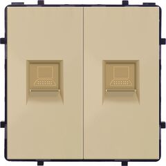 როზეტი Socket Internet 2 RJ45 ოქროსფერი