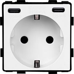 Socket Style Socket 20W 16A USB C+C curtains white