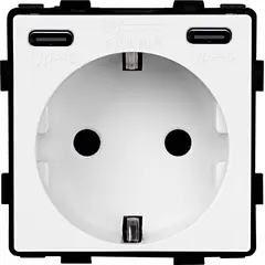 Розетка Socket Style з/к 20W 16A USB C+C шторки белый