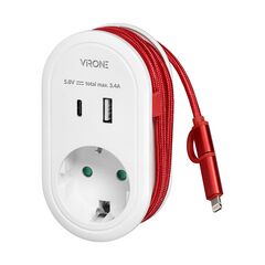 Зарядка ORNO USB-А C Lightning 5V 3.4А