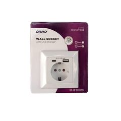 როზეტი დამტენით ORNO USB-A+USB-C Schuko თეთრი