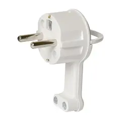 Plug Timex angled flat white Uni-Schuko
