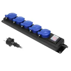 Удлинитель ORNO 5х5м 3x1,5мм Schuko выключатель IP44