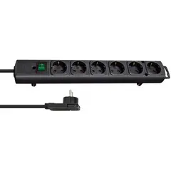 Удлинитель 6 Brennenstuhl 2м выключатель черный Comfort Line Plus