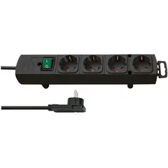 Удлинитель 4 Brennenstuhl 2м выключатель черный Comfort Line Plus